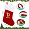 20 Inches Monogram Christmas Stockings with Letters, Large Super Soft Christmas Stockings Red Velvet with White Super Soft Plush Cuff for Christmas Xmas Tree Holiday Fireplace Family Decor Gifts (R)